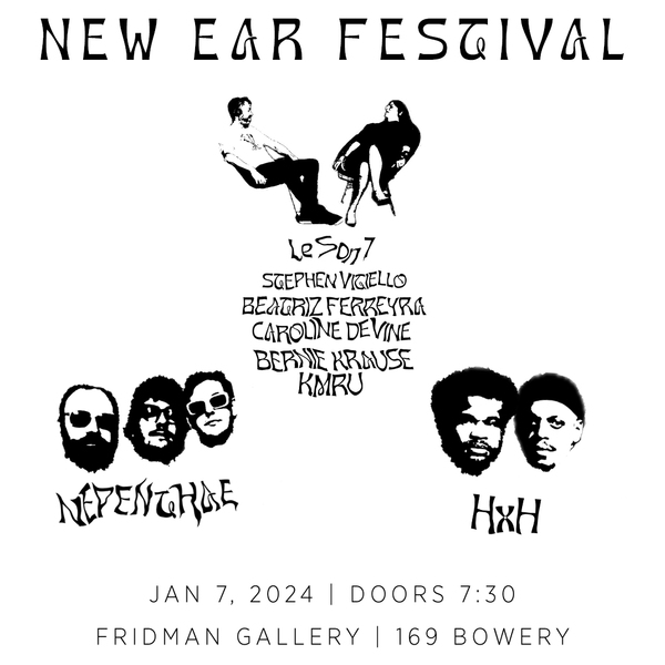 Poster for New Ear Festival for Sunday January 7